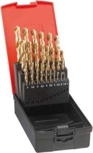 Zestaw wierteł krętych DIN338, HSS, szlifowane, TiN, typ N 1-5,9mm FORMAT