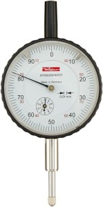 Czujnik zegarowy, precyzyjny M 2 S z zabezp. przeciwwstrz. i precyz. regulacją wskazówki KÄFER