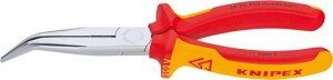 Szczypce tnące wydłużone (typu „bociani dziób) VDE, wygięte, z rękojeściami wielokomponentowymi 200mm KNIPEX