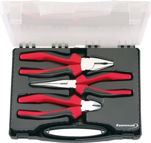 Zestaw szczypiec, chromowanych, z 2-komponentowymi rękojeściami 3-częściowy FORMAT