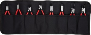 Zestaw szczypiec do pierścieni osadczych, 8-częściowy, w zwijanym etui KNIPEX