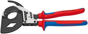 Nożyce do cięcia kabli, oksydowane, z grzechotką i 2-komponentowymi rękojeściami 320mm KNIPEX