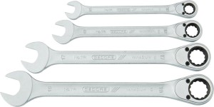 Zestaw kluczy płaskich z grzechotką pierścieniową, 4-częściowy GEDORE