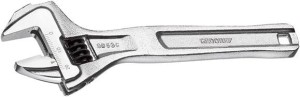 Klucz płaski jednostronny, nastawny,niklowany z dodatk. powierzchnią do pobijania 206mm GEDORE