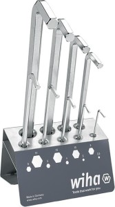 Zestaw kluczy trzpieniowych, kątowych, 352VB1 w stojaku, niklowanych 2,5x14mm Wiha