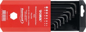 Zestaw kluczy trzpieniowych, kątowych, w pudełku T9-T40x mm FORMAT