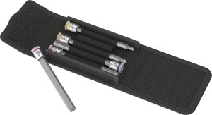Zestaw nasadek wkrętak. z funkcją przytrzym. 1/4, do śrub z gniaz. 6-kąt., 4-8x100mm, 5-częśc. Wera