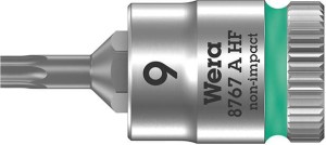 Nasadka wkrętakowa z funkcją przytrzymywania 1/4 do śrub z łbem z gniazdem TORX 9x28mm Wera