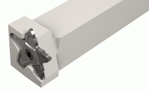 PCHPLS 25.4-34-Perpendicular shank tools that mount pentagonal inserts for machining next to long central shaft. The inserts are positioned nearly perpendicular to the shanks, slightly tilted to enable machining next to the long central shafts.