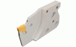 TAGPAD 2L-D42-JHP-MODULAR-GRIP adapters with high-pressure coolant channels for parting and grooving inserts.