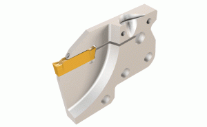 DGPAD-XL 3R-D65-JHP-Extra-long adapters with high pressure coolant channels carrying DO-GRIP parting and grooving inserts.