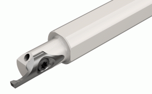 MIFHR 12C-8-Bars for face and internal grooving undercutting and threading applications. They carry screw clamped MINCUT inserts into a long pocket, providing a very rigid clamping. The tools have coolant holes.