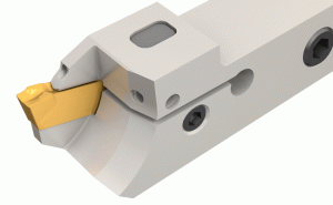 GHSR 10-2-JHP-SL-Grooving and turning tools with side lock mechanism and channels for high-pressure coolant. The tools were designed for Swiss-type and automatic machines.