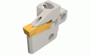 GADR 8-JHP-Adapters with high-pressure coolant channels carrying groove-turn inserts for up to 25 mm deep machining.