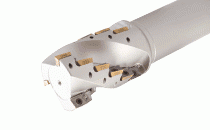 APK D32-45-W32-FE-Extended flute endmills carrying HELIMILL APKT/R-10... inserts.