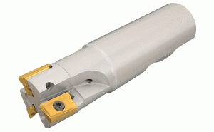 3M E90AX D25-W25-13-C-90° endmills heavy duty pocket design: dovetail section carrying inserts with helical cutting edge and positive rake angle. Enable a secure clamping and high durability in rough applications.