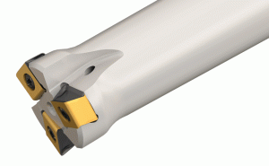 HTP D025-2-L200-C25-LN10-TANGPLUNGE, Side plungers carrying tangentially clamped inserts with 4 cutting edges. 8 mm side plunging capacity and 3 mm maximum face milling DOC. Provide excellent side wall surface finish and a flat bottom.