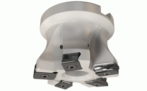 HTP D050-04-22-R-LN16-TANGPLUNGE, Shell mill plungers carrying tangentially clamped inserts with 4 cutting edges. 14 mm side plunging capacity and 3 mm maximum face milling DOC. Provide excellent side wall surface finish and a flat bottom.