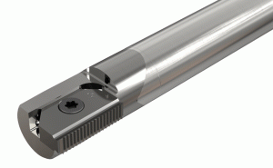 MTE D09.9-1-C08C-12-Indexable threading endmills with long cylindrical carbide shanks and coolant holes.