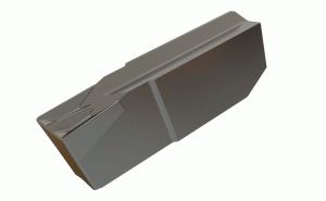 GIM 4 IC830-Parting & grooving single-sided insert. W-type chipformer, with a center ridge that forms double cavities on the rake face. Most efficient on alloy steel.