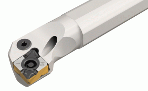 A20R PCLXL-09X-Lever lock boring bars carrying CXMG 80° rhombic inserts, for heavy internal turning applications.