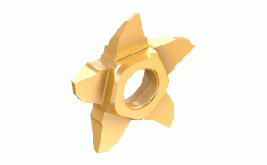 PENTA 17EL08-07K0LS IC1008-Back turning pentagonal inserts with a flat top rake for short chipping materials, used on Swiss type automatics and small CNC lathes.