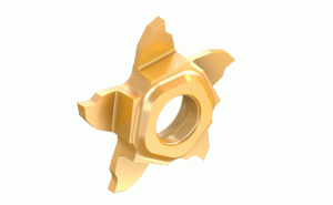 PENTA 17L200P-15D-RS IC1008-Lead angle edge pentagonal inserts (5 edges) for parting miniature parts, positive rake inclination and sharp cutting edge. Low cutting forces, reduced built-up edge. Used on soft materials, thin parts.