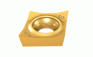 CCGT 0602005-F1M-20P IC1008-80° rhombic 7° flank inserts for very low finish turning conditions of steel. Low cutting forces due to sharp ground cutting edge and a positive rake angle.