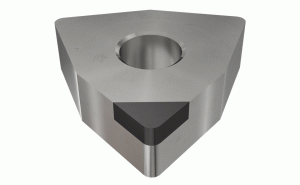 WNGA 080408S BI25H-Negative 80° trigon inserts with a single CBN tip and flat rake angle for hardened steel and cast iron