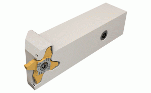 QTHR 16-30-JHP-MC-Grooving and parting tools carrying GROOVE 4 CUT inserts with inlets for high-pressure coolant.