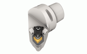 C6 CXXNR-45065-AD09/12JHP-Turning tools with CAMFIX polygon shaped shanks with ceramic indexable round and 80° rhombic inserts mounted on cartridges.