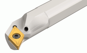 A20R SDUCR-13-SL-Screw lock boring bars carrying 55° rhombic inserts with 7° clearance angle. A long groove on the pocket and a matching ridge at the insert bottom ensure high rigidity in profiling applications.