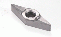 VNMM 12T304-PP IC20-Single-sided 35° rhombic inserts with a positive rake angle and sharp, positive-radial edge. Used for machining very ductile materials like aluminum alloys, soft, low carbon steel, stainless steel, and high temperature alloys.
