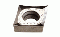 CCGT 060202-AS IC20-80° rhombic inserts with a 7° positive flank, very positive rake angle and sharp cutting edge for machining aluminum.