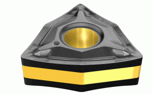 WNMG 080412-WG IC5005-Double-sided trigon wiper inserts for high surface finish at high feed turning (0.3 to 0.6 mm/rev). Three to five times better surface finish compared to standard turning inserts at the same feeds.
