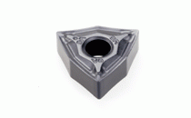 WNMG 06T304-WG IC20N-Double-sided trigon wiper inserts for high surface finish at high feed turning (0.3 to 0.6 mm/rev). Three to five times better surface finish compared to standard turning inserts at the same feeds.