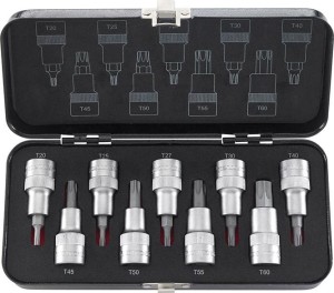 Zestaw nasadek wkrętakowych 1/2 do śrub z gniazdem Torx 20-T60, 9-częściowy FORMAT