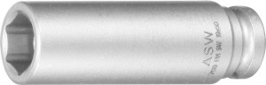 Udarowa końcówka wymienna klucza nasadowego, długa,z magnesem ze sprężyną 1/4 8mm ASW