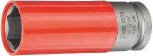 Udarowa końcówka wymienna klucza nasadowego, z tulejką z tworz.sztuczn. 1/2 21x85mm ASW