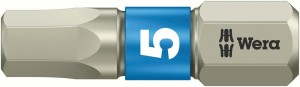 Bit nierdzewny 1/4 DIN3126C6,3 do śrub z łbem z gniazdem sześciokątnym 5x25mm Wera