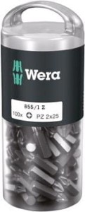 Bit 1/4 DIN3126E6,3 do śrub z łbem z gniazdem TORX 25x25mm opakowanie 100szt. Wera