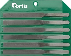 Zestaw pilników do styków 150mm, nacięcie krzyżowe, 6-częściowy, w etui z tworzywa sztucznego FORTIS