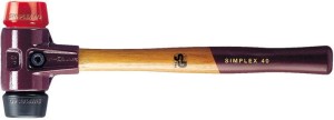 Młotek z miękkim bijakiem SIMPLEX, obuch gumowy/z tworzywa sztucz. 30mm HALDER