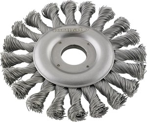 Szczotka tarczowa, drut pleciony, stalowy 125x mm FORMAT