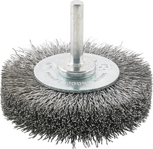 Szczotka tarczowa trzpieniowa, drut falisty, stalowy 40x6x mm FORMAT