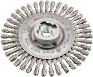 Szczotka garnkowa X-LOCK,drut stalowy pleciony 125x6x mm Osborn