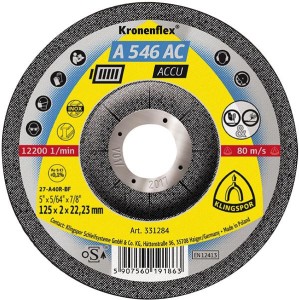 Tarcza do obróbki zgrubnej A 546 AC 125x2mm KLINGSPOR