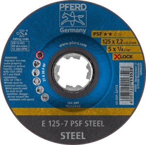 Tarcza do obróbki zgrubnej PSF X-LOCK STEEL 125x7mm Pferd