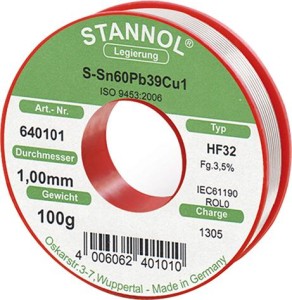 Lut dla elektroników 640101 100g Ø1mm Stannol