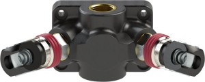 Rozdzielacz końcowy z tworz. sztucz., gwint wewn. 1xG1/2 do 3 szybkozłączy odchylanych 7,2 RIEGLER